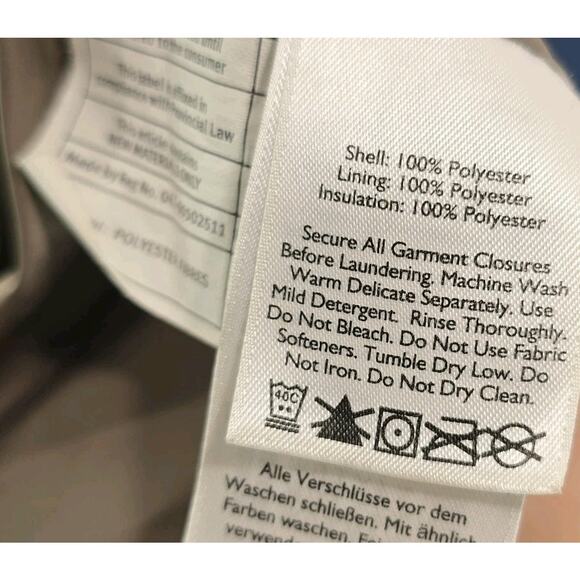 Eddie Bauer Puffer Jacket Womens Small Synthetic Parka Coat Long Blue Snap - Picture 9 of 13